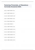 Factoring Trinomials, a=1Questions Correctly Answered 2024.