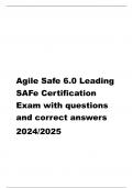 Agile Safe 6.0 Leading  SAFe Certification  Exam with questions  and correct answers 2024/2025