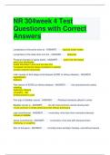 Bundle For NR 304 Exam 1 Questions with Correct Answers