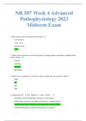 NR 507 Week 4 Advanced Pathophysiology 2023 Midterm Exam