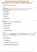 NR-305:| NR 305 HEALTH ASSESSMENT EXAM 1 (D) QUESTIONS WITH 100% CORRECT ANSWERS| GRADED A+