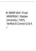 NRNP 6541 Final/ NRNP6541: Walden University | 100% Verified & Correct Q & A