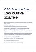 CPO Practice Exam 100% SOLUTION 2023//2024