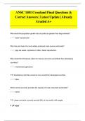 ANSC 1401 Crossland Final Questions &  Correct Answers | Latest Update |Already  Graded A+