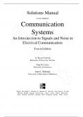 Solutions Manual to accompany Communication Systems An Introduction to Signals and Noise in Electrical Communication Fourth Edition