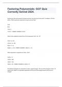 Factoring Polynomials: GCF Quiz Correctly Solved 2024.