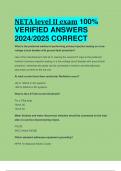 BEST ANSWERS NETA level II exam 100%  VERIFIED ANSWERS  2024/2025 CORRECTNETA level II exam 100%  VERIFIED ANSWERS  2024/2025 CORRECT