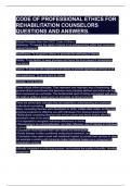 CODE OF PROFESSIONAL ETHICS FOR REHABILITATION COUNSELORS QUESTIONS AND ANSWERS.