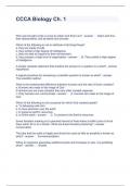 CCCA Biology Ch. 1 Questions and Answers Latest Updated 