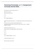 Factoring Trinomials: a > 1 / Assignment Correctly Solved 2024.