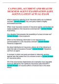 CA PSI LIFE, ACCIDENT AND HEALTH/ SICKNESS AGENT EXAMINATION (LIFE AGENT) LATEST ACTUAL EXAM