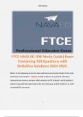 FTCE NAVA ED (ESE Study Guide) Exam Containing 150 Questions with Definitive Solutions 2024-2025.