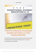 FTCE PE K-12 Real Exam Containing 80 Questions and Answers/ A+ Score Solutions 2024-2025. 