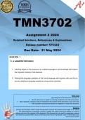 TMN3702 Assignment 2 (COMPLETE ANSWERS) 2024 (575343) - DUE 31 May 2024