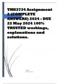 TMS3734 Assignment 2 (COMPLETE ANSWERS) 2024 - DUE 22 May 2024 Course Teaching Tourism in Further Education (TMS3734) Institution University Of South Africa (Unisa) Book Teaching Tourism