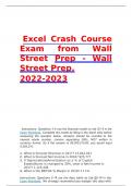 Excel Crash Course Exam from Wall Street Prep - Wall Street Prep. 2022-2023