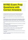 NYREI Exam Prep Questions with Correct Answers