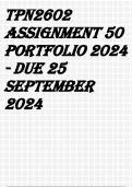 TPN2602 Assignment 50 PORTFOLIO 2024 - DUE 25 September 2024