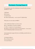 Psychiatric Nursing Exam #1 Questions and answers latest update