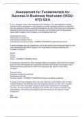 Assessment for Fundamentals for  Success in Business final exam (WGU072) Q&A