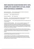 RNFA MASTER EXAM REVIEW WITH 100% COMPLETE GUIDE RNFA ACTUAL EXAM WITH RATIONALE ANSWERS