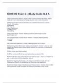 COM 312 Exam 2 - Study Guide Q & A-Graded A