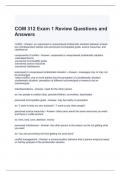 COM 312 Exam 1 Review Questions and Answers 2024