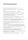 PHTLS Study Guide Exam Questions (Graded A+) WITH Correct Solutions