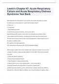 Lewis's Chapter 67: Acute Respiratory Failure and Acute Respiratory Distress Syndrome Test Bank fully solved 2024