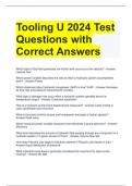 Tooling U 2024 Test Questions with Correct Answers 