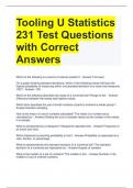 Tooling U Statistics 231 Test Questions with Correct Answers 