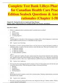 Complete Test Bank Lilleys Pharmacology for Canadian Health Care Practice 4th Edition Sealock Questions & Answers with rationales (Chapter 1-58)