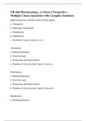 NR 406 Chamberlain College Of Nursing -NR 406 Pharmacology: A Nurse's Perspective - Multiple Choice Questions with Complete Solutions