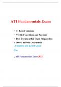 ATI PN FUNDAMENTALS PROCTORED EXAM MULTIPLE LATEST VERSIONS