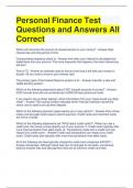 Bundle For Personal Finance Test Questions and Answers All Correct