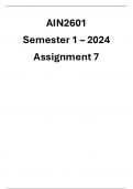 AIN2601 Assignment 7 Semester 1 2025