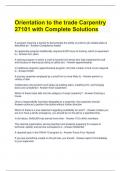 Orientation to the trade Carpentry 27101 with Complete Solutions 