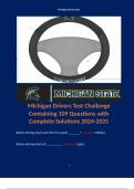 Michigan Drivers Test Challenge Containing 109 Questions with Complete Solutions 2024-2025. Terms like:  With a parallel parked vehicle, from which direction do you approach to enter the vehicle? - Answer: The front