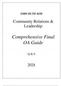 (WGU D408) HLTH 4430 COMMUNITY RELATIONS & LEADERHIP COMPREHENSIVE FINAL OA GUIDE EXAM