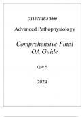 (WGU D115) NURS 5800 ADVANCED PATHOPHYSIOLOGY COMPREHENSIVE FINAL OA