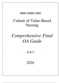 (WGU D026) NURS 5203 CULTURE OF VALUE-BASED NURSING COMPREHENSIVE FINAL OA GUIDE