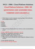 BUNDLE :WGU D084 Cloud Platform Solutions  LATEST UPDATED Exam QUESTIONS AND WELL VERIFIED 100% ACCURATE ANSWERS  GRADED A+ 2024