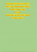 Pearson Edexcel Level 1/Level 2 GCSE (9–1) Chinese (spoken Mandarin/spoken Cantonese) PAPER 4: Writing in Chinese MAY 2023 Question Paper and Mark Scheme Combined Unveiling Excellence!!