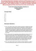 Solutions Manual for Accounting Information Systems Controls and Processes 3rd Edition By Leslie Turner, Andrea Weickgenannt, Mary Kay Copeland (All Chapters, 100% Original Verified, A+ Grade) 