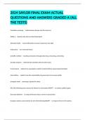 2024 SAYLOR FINAL EXAM ACTUAL QUESTIONS AND ANSWERS GRADED A (ALL THE TESTS)