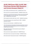 ALHS 1040 Exam 2024 | ALHS 1040  Final Exam Review 2024 Questions  and Correct Answers Rated A+