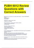 PUBH 6012 Review Questions with Correct Answers 