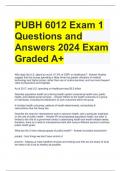 Bundle For PUBH 6012 Exam Questions and Answers Graded A+