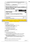 2023 Pearson Edexcel Level 1/Level 2 GCSE (9–1) English Literature 1EN0/01 PAPER 1: Fiction and Imaginative Writing Question Paper and Mark Scheme Combined Unveiling Excellence!!