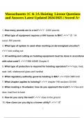 Massachusetts 1C & 2A Hoisting License Questions and Answers Latest Updated 2024/2025 | Scored A+